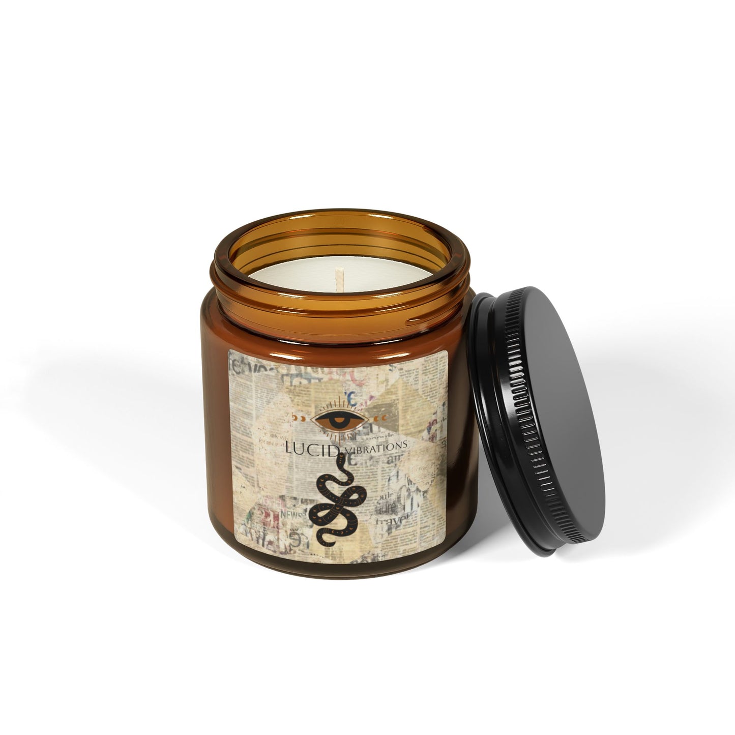 Scented Soy Candle (Multi-Size, Amber Jar)